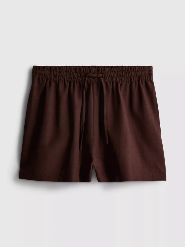 Shorts aus Baumwollmischung mit elastischem Bund