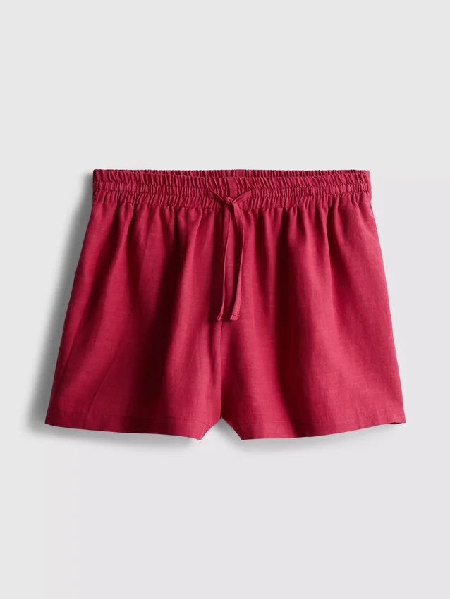 Shorts aus Baumwollmischung mit elastischem Bund