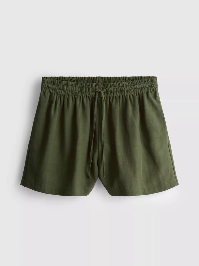Shorts aus Baumwollmischung mit elastischem Bund