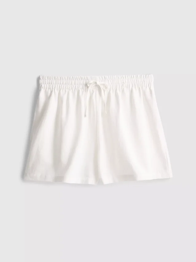 Shorts aus Baumwollmischung mit elastischem Bund