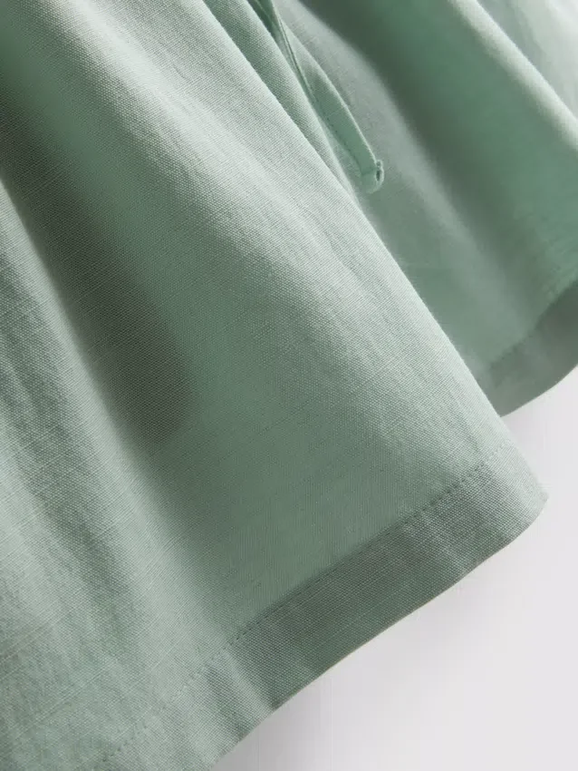 Shorts aus Baumwollmischung mit elastischem Bund