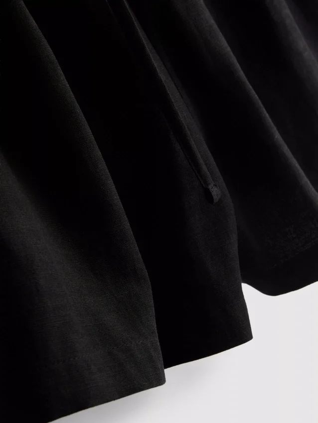 Shorts aus Baumwollmischung mit elastischem Bund