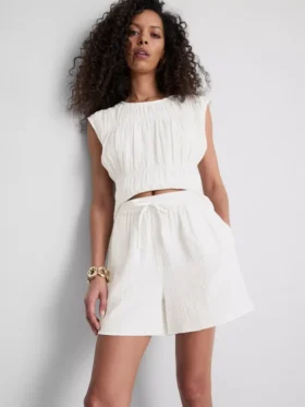 Shorts aus Baumwollmusselin