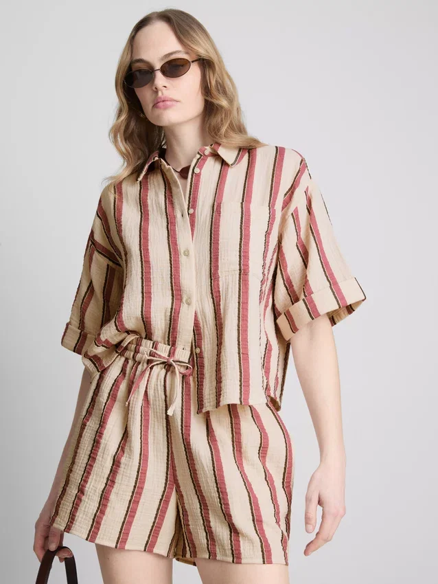 Shorts aus Baumwollmusselin