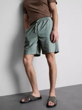 Shorts aus Leinenmischung mit Kordelzug