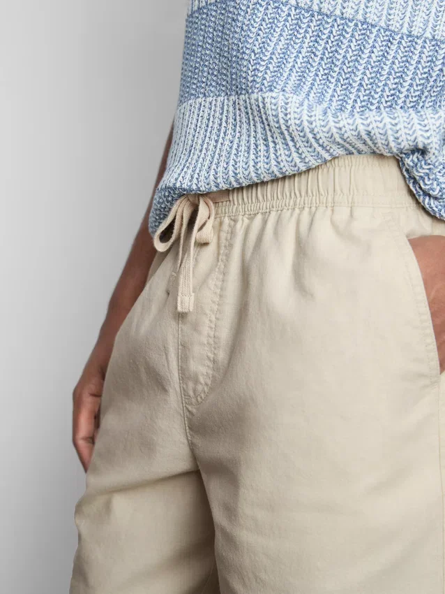 Shorts aus Leinenmischung mit Kordelzug