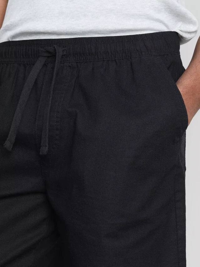 Shorts aus Leinenmischung mit Kordelzug