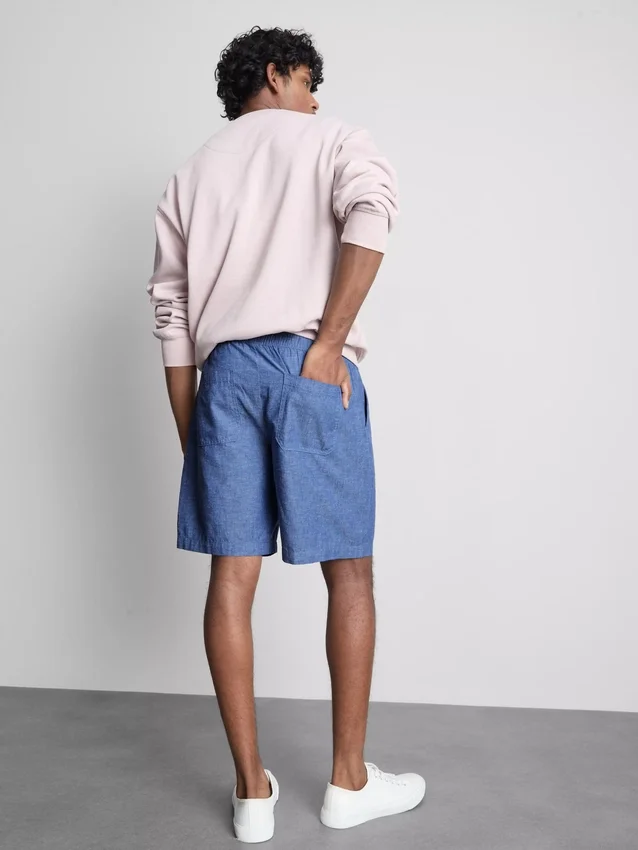 Shorts aus Leinenmischung mit Kordelzug