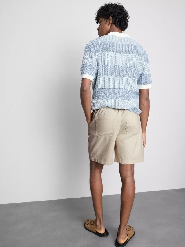 Shorts aus Leinenmischung mit Kordelzug