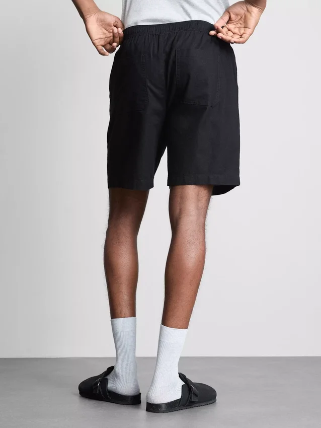 Shorts aus Leinenmischung mit Kordelzug