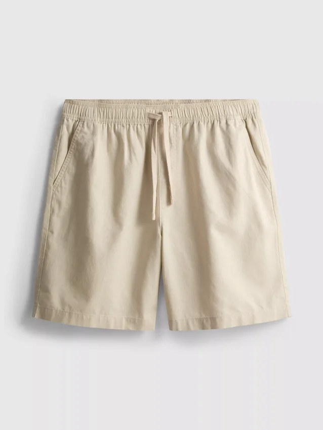 Shorts aus Leinenmischung mit Kordelzug