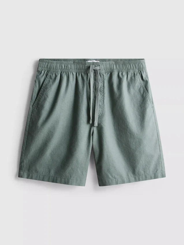 Shorts aus Leinenmischung mit Kordelzug