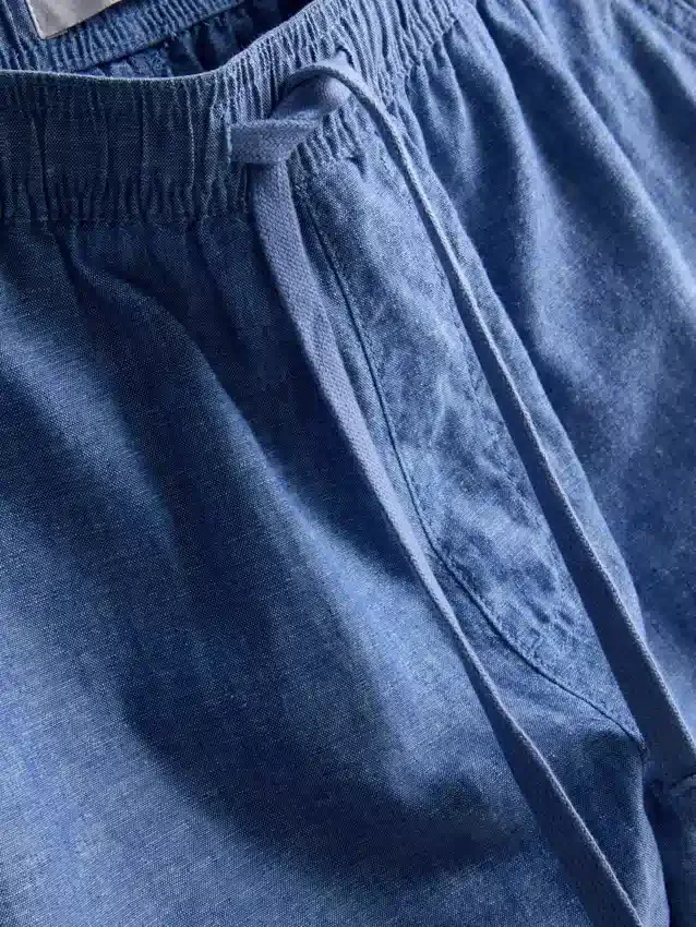 Shorts aus Leinenmischung mit Kordelzug