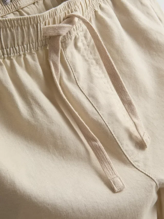Shorts aus Leinenmischung mit Kordelzug