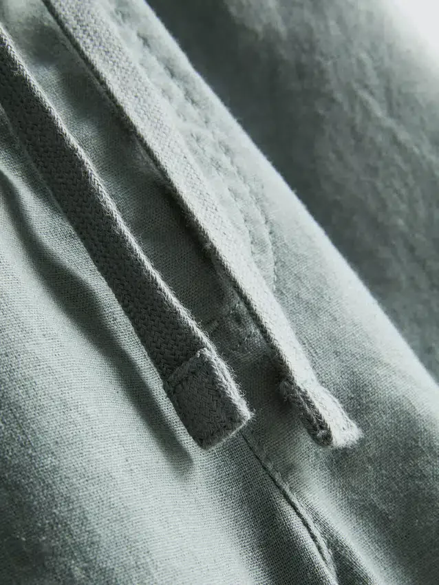 Shorts aus Leinenmischung mit Kordelzug