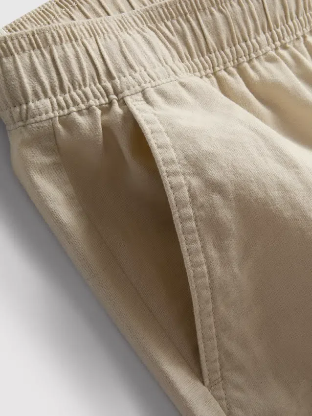 Shorts aus Leinenmischung mit Kordelzug