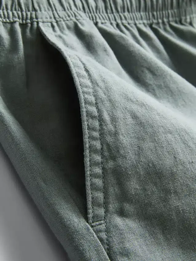Shorts aus Leinenmischung mit Kordelzug