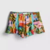 Shorts mit Rüschen und tropischem Print