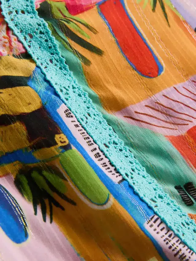 Shorts mit Rüschen und tropischem Print