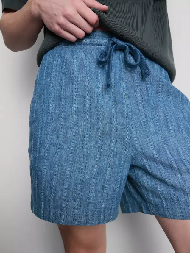 Shorts mit strukturiertem Kordelzug in der Taille