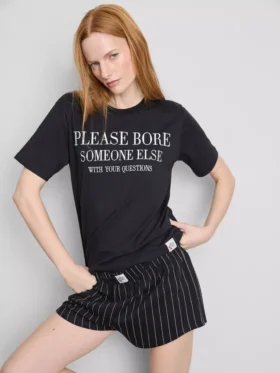 Shorty-Schlafanzug mit dem Slogan «The Devil Wears Prada»