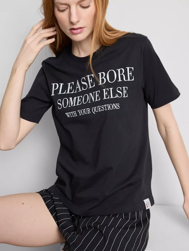 Shorty-Schlafanzug mit dem Slogan «The Devil Wears Prada»