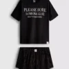 Shorty-Schlafanzug mit dem Slogan «The Devil Wears Prada»