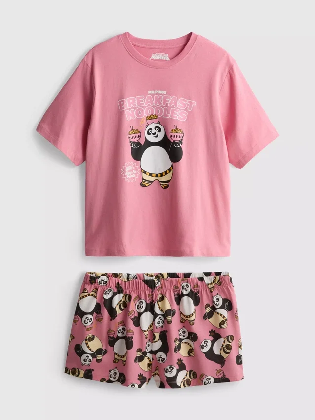 Shorty-Schlafanzug mit «Kung Fu Panda»-Motiv