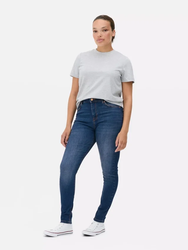 Skinny-Jeans mit hoher Taille