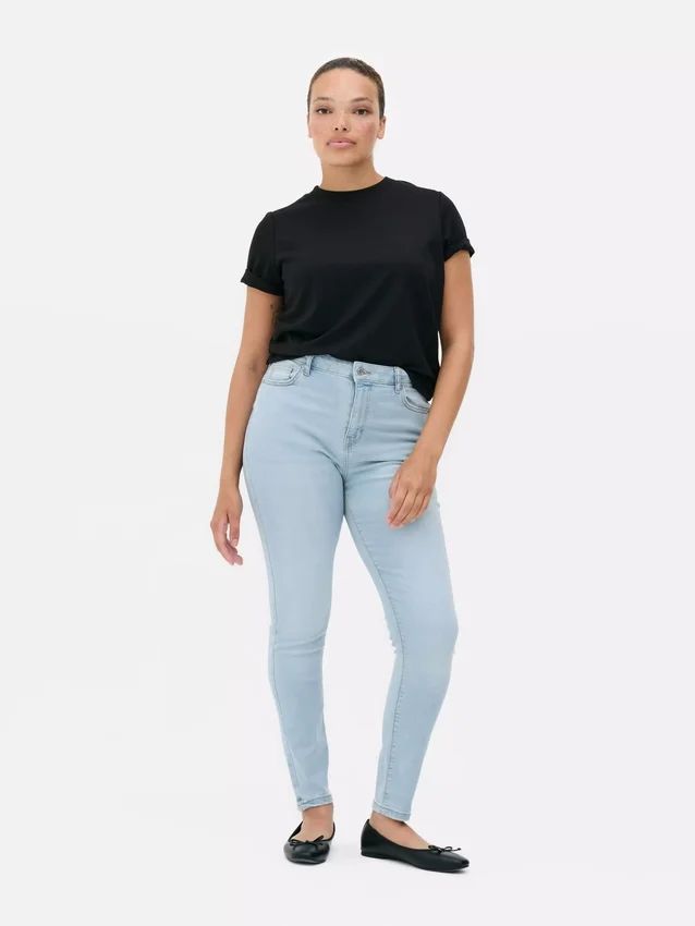 Skinny-Jeans mit hoher Taille
