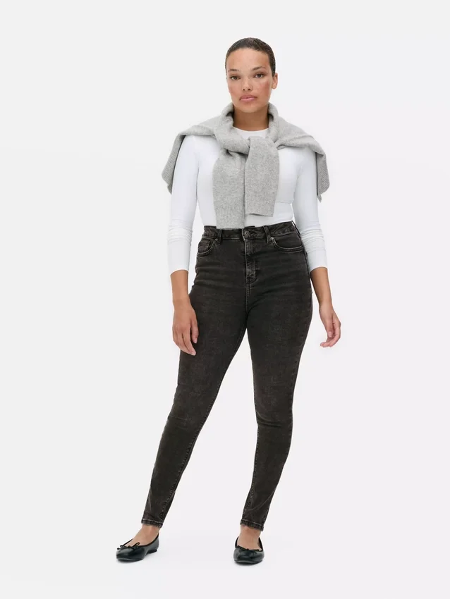 Skinny-Jeans mit hoher Taille