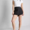 Skort aus Baumwoll-Denim mit hoher Taille