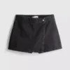Skort aus Baumwoll-Denim mit hoher Taille