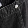 Skort aus Baumwoll-Denim mit hoher Taille