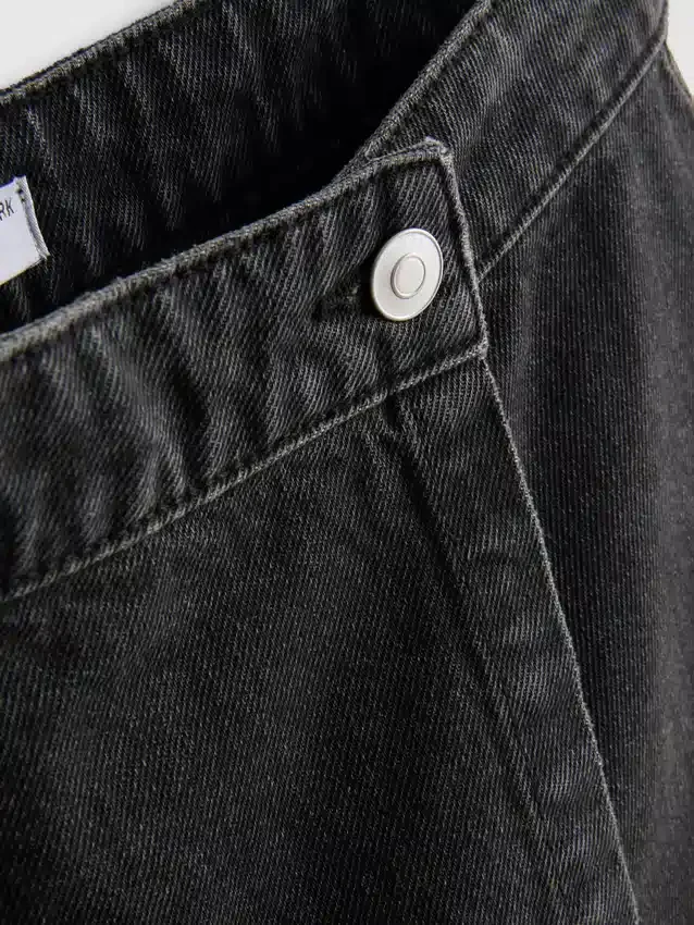 Skort aus Baumwoll-Denim mit hoher Taille
