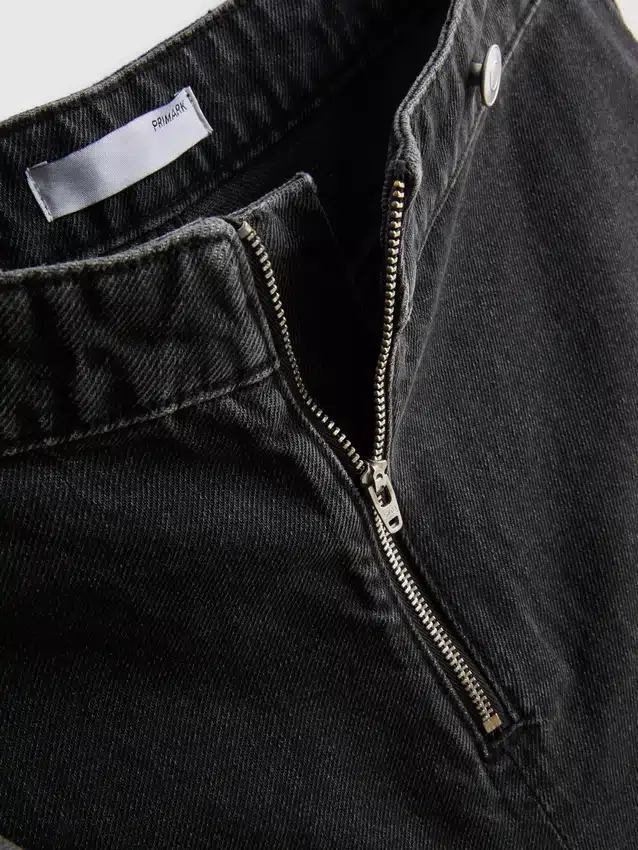 Skort aus Baumwoll-Denim mit hoher Taille