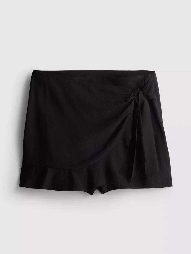 Skort mit Bindebändern an den Seiten