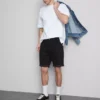 Slim-Fit-Jeansshorts mit mittlerer Leibhöhe