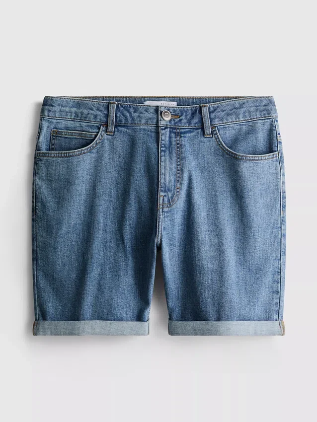 Slim-Fit-Jeansshorts mit mittlerer Leibhöhe