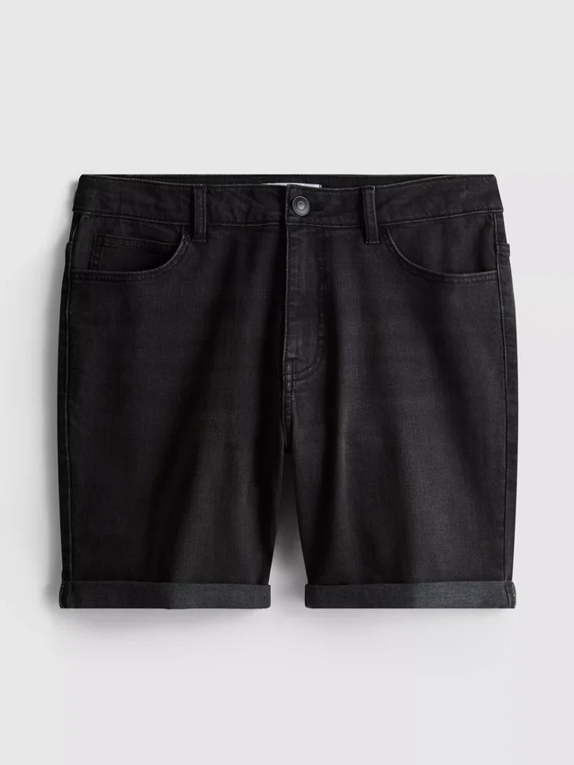 Slim-Fit-Jeansshorts mit mittlerer Leibhöhe