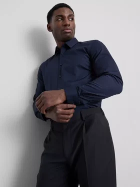 Slim-Fit-Stretch-Hemd mit Knöpfen