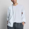 Slim-Fit-Stretch-Hemd mit V-Ausschnitt