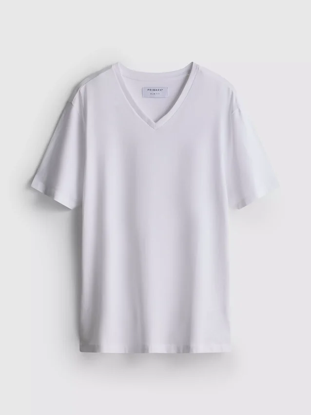 Slim-Fit-Stretch-Hemd mit V-Ausschnitt