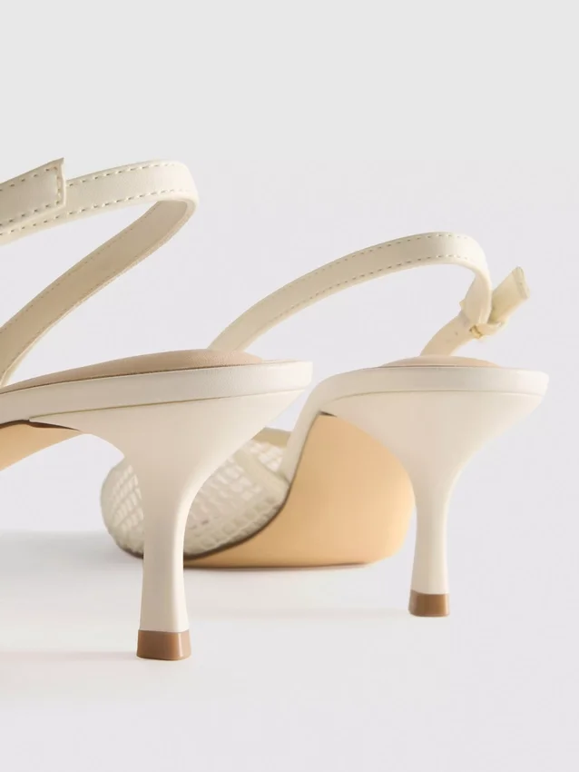 Slingback-High Heels aus Mesh mit breiter Passform