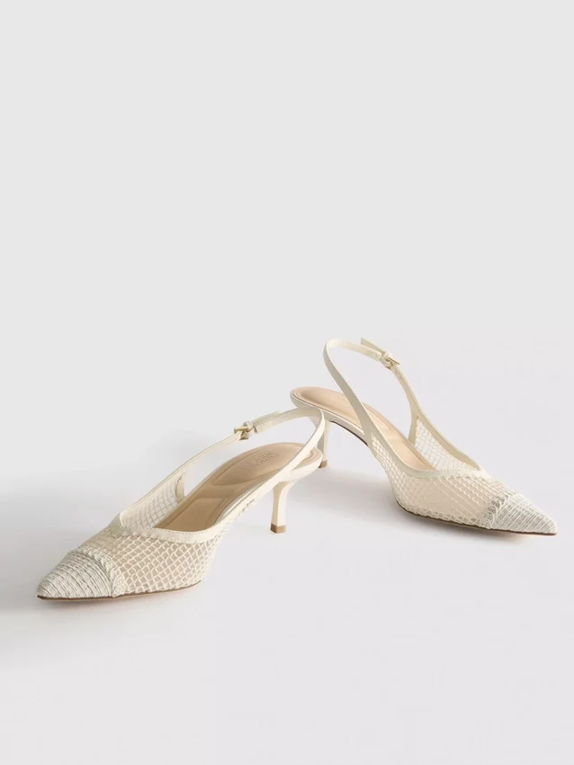 Slingback-High Heels aus Mesh mit breiter Passform