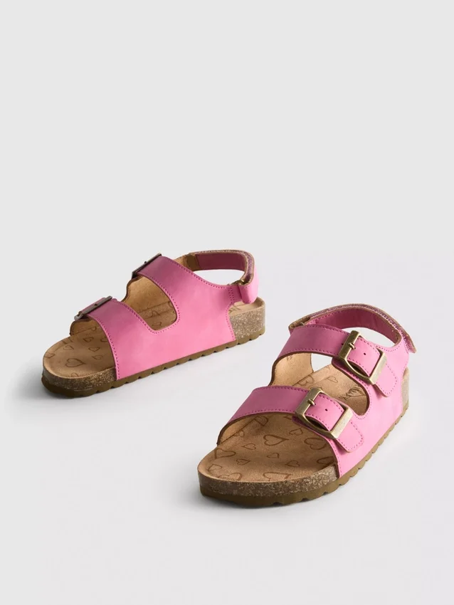 Slingback-Sandalen mit doppelten Schnallenriemen