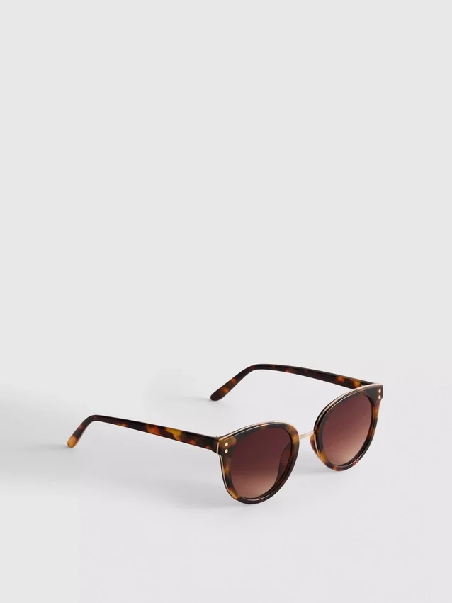 Sonnenbrille im Cat-Eye-Stil mit Brauenbügel