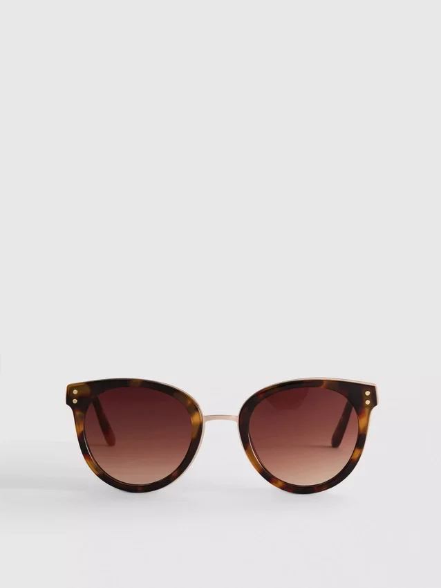 Sonnenbrille im Cat-Eye-Stil mit Brauenbügel