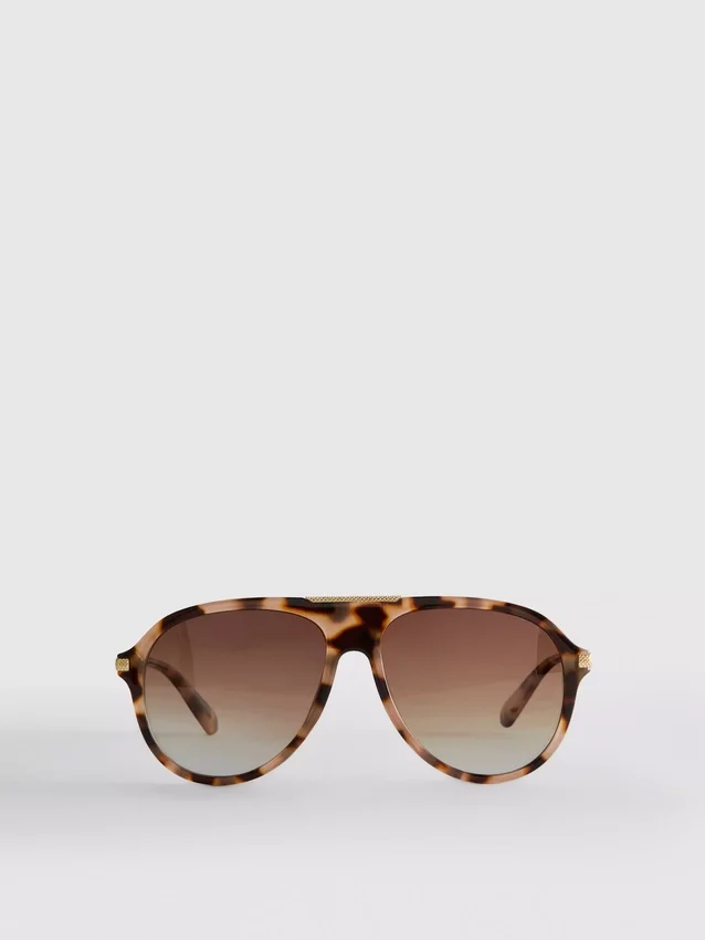 Sonnenbrille im Pilotenstil mit Metallverzierung