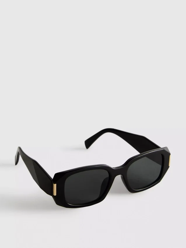 Sonnenbrille mit eckigem Rechteckrahmen
